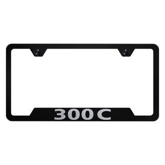 Autogold® - Black License Plate Frame with Laser Etched 300C Logo and Cut-Out