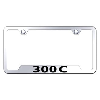 Autogold® - Chrome License Plate Frame with Laser Etched 300C Logo and Cut-Out