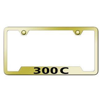 Autogold® - Gold License Plate Frame with Laser Etched 300C Logo and Cut-Out