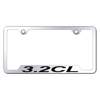 Autogold® - Chrome License Plate Frame with Laser Etched 3.2 CL Logo and Cut-Out