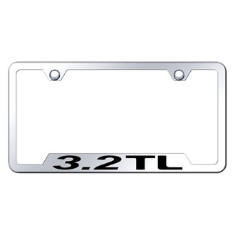 Autogold® - Chrome License Plate Frame with Laser Etched 3.2 TL Logo and Cut-Out