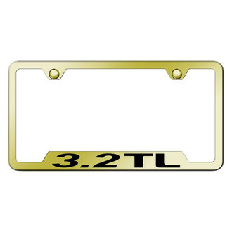 Autogold® - Gold License Plate Frame with Laser Etched 3.2 TL Logo and Cut-Out