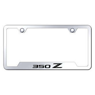 Autogold® - Chrome License Plate Frame with Laser Etched 350Z Logo and Cut-Out