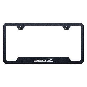 Autogold® - Rugged Black License Plate Frame with Laser Etched 350Z Logo and Cut-Out