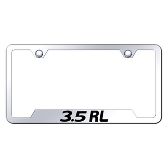 Autogold® - Chrome License Plate Frame with Laser Etched 3.5 RL Logo and Cut-Out