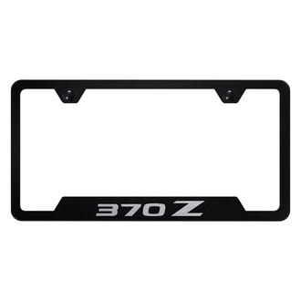 Autogold® - Black License Plate Frame with Laser Etched 370Z Logo and Cut-Out