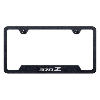 Autogold® - Rugged Black License Plate Frame with Laser Etched 370Z Logo and Cut-Out
