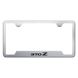 Autogold® - Brushed License Plate Frame with Laser Etched 370Z Logo and Cut-Out
