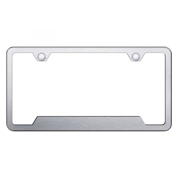 Autogold® - Slimline Plain 2-Hole License Plate Frame with Cut-Out