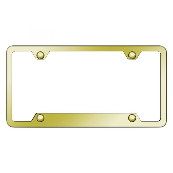 Autogold® - 4-Hole Bottom License Plate Frame with Cut-Out