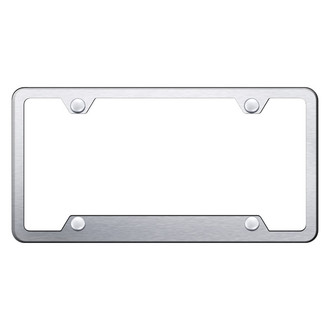Autogold® - 4-Hole Bottom Brushed License Plate Frame with Cut-Out
