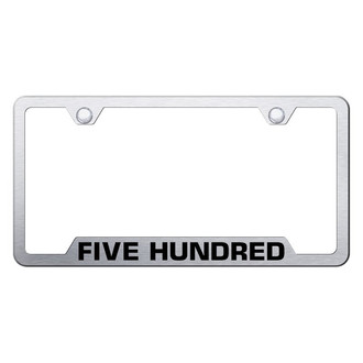 Autogold® - Brushed License Plate Frame with Laser Etched Five Hundred Logo and Cut-Out