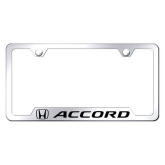 Autogold® - Chrome License Plate Frame with Laser Etched Accord Logo and Cut-Out