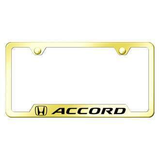 Autogold® - Gold License Plate Frame with Laser Etched Accord Logo and Cut-Out