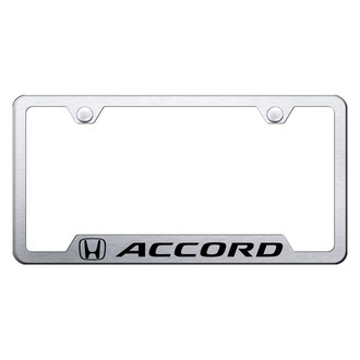 Autogold® - Brushed License Plate Frame with Laser Etched Accord Logo and Cut-Out