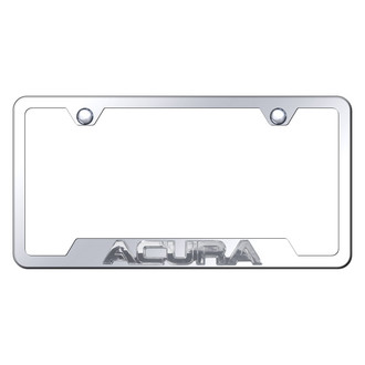 Autogold® - Chrome License Plate Frame with 3D Chrome Acura Logo and Cut-Out