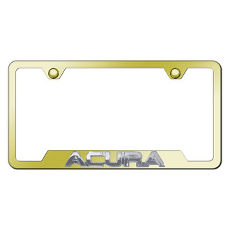 Autogold® - Gold License Plate Frame with 3D Chrome Acura Logo and Cut-Out