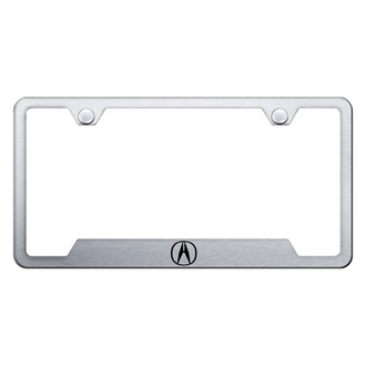 Autogold® - Brushed License Plate Frame with Laser Etched Acura Only Logo and Cut-Out