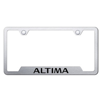 Autogold® - Brushed License Plate Frame with Laser Etched Altima Logo and Cut-Out