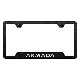 Autogold® - Rugged Black License Plate Frame with Laser Etched Armada Logo and Cut-Out