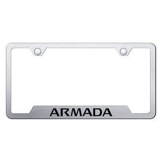 Autogold® - Brushed License Plate Frame with Laser Etched Armada Logo and Cut-Out