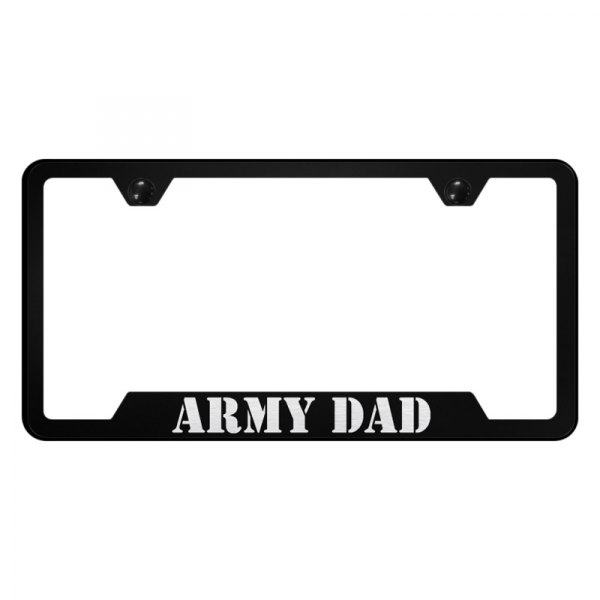 Autogold® - License Plate Frame with Laser Etched Army Dad Logo and Cut-Out