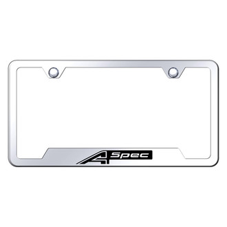 Autogold® - Chrome License Plate Frame with Laser Etched A Spec Logo and Cut-Out