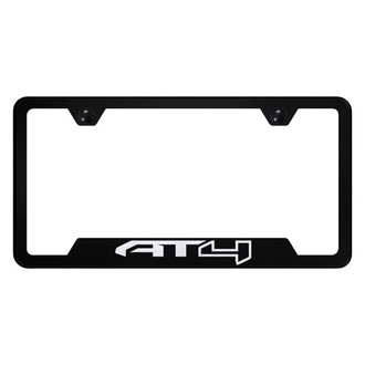 Autogold® - Black License Plate Frame with Laser Etched AT4 Logo and Cut-Out