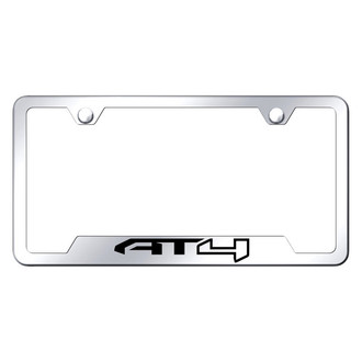 Autogold® - Chrome License Plate Frame with Laser Etched AT4 Logo and Cut-Out