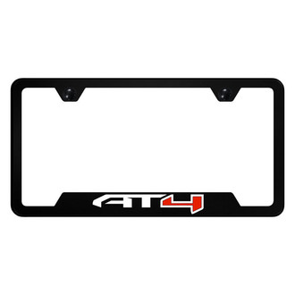 Autogold® - UV Printed Black License Plate Frame with Red AT4 Logo and Cut-Out