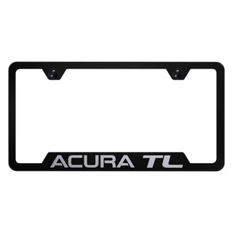 Autogold® - Black License Plate Frame with Laser Etched Acura TL Logo and Cut-Out