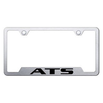 Autogold® - Brushed License Plate Frame with Laser Etched ATS Logo and Cut-Out