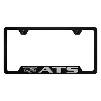 Autogold® - Black License Plate Frame with Laser Etched ATS New Logo and Cut-Out