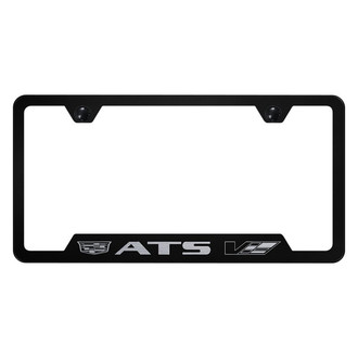 Autogold® - Black License Plate Frame with Laser Etched ATS-V New Logo and Cut-Out