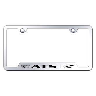 Autogold® - Chrome License Plate Frame with Laser Etched ATS-V New Logo and Cut-Out