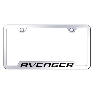 Autogold® - Chrome License Plate Frame with Laser Etched Avenger Logo and Cut-Out