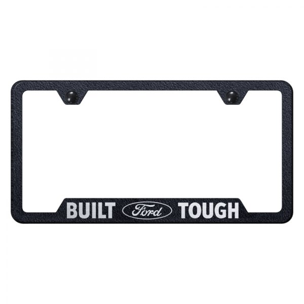 Autogold® - License Plate Frame with Laser Etched Built Ford Tough Logo and Cut-Out