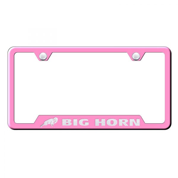 Autogold® - License Plate Frame with Laser Etched Big Horn Logo and Cut-Out