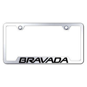 Autogold® - Chrome License Plate Frame with Laser Etched Bravada Logo and Cut-Out