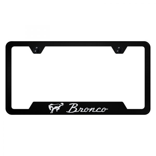 Autogold® - License Plate Frame with Laser Etched Bronco Logo and Cut-Out