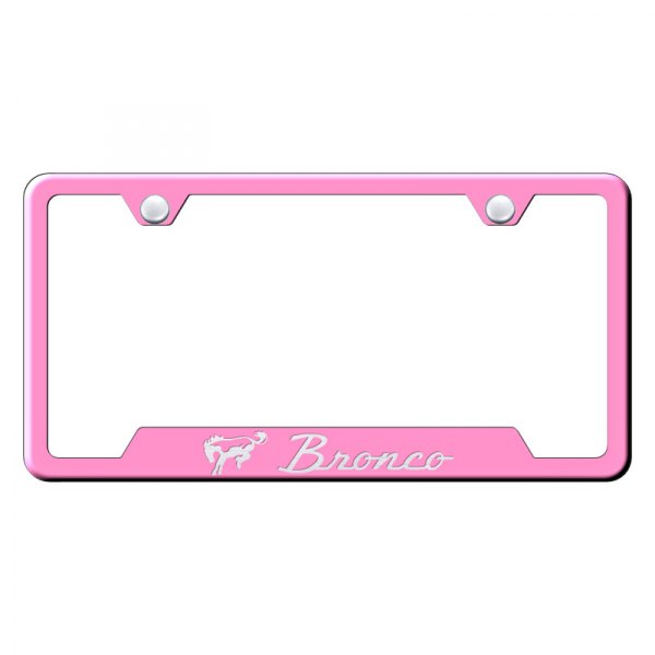 Autogold® - License Plate Frame with Laser Etched Bronco Logo and Cut-Out