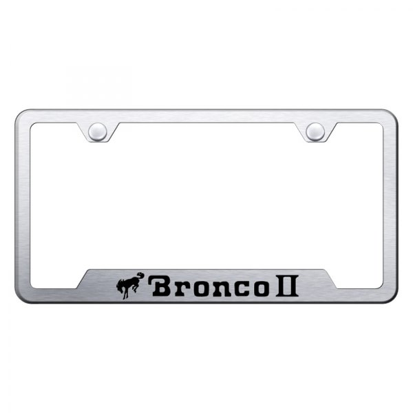 Autogold® - License Plate Frame with Laser Etched Bronco II Logo and Cut-Out