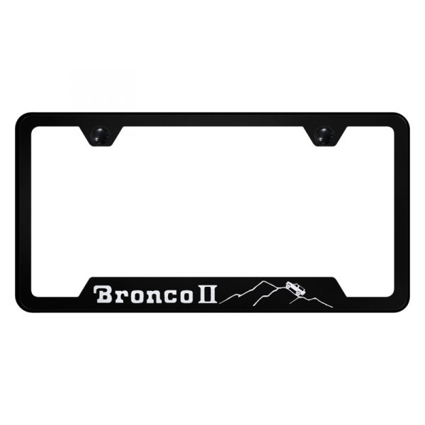 Autogold® - License Plate Frame with Laser Etched Bronco II Mountain Logo and Cut-Out