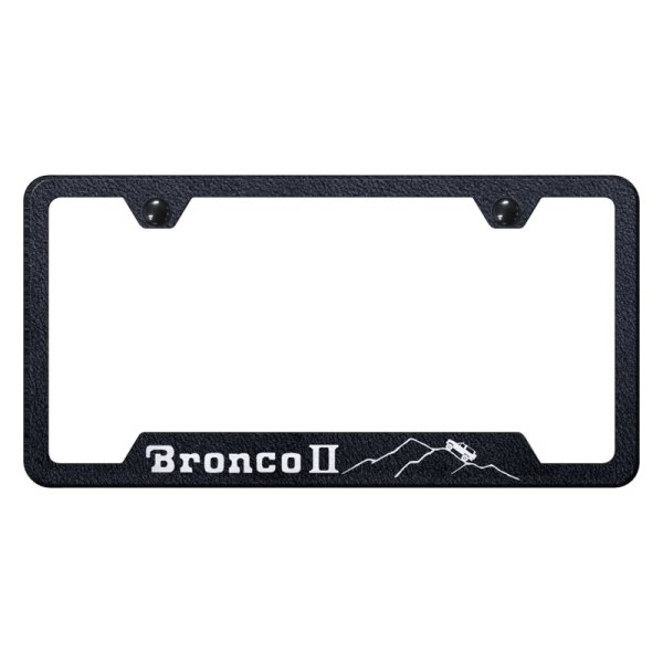 Autogold® - License Plate Frame with Laser Etched Bronco II Mountain Logo and Cut-Out