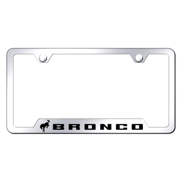 Autogold® - License Plate Frame with Laser Etched Bronco 2020 Logo and Cut-Out