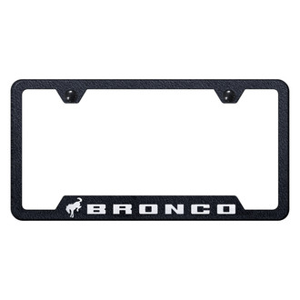 Autogold® - Rugged Black License Plate Frame with Laser Etched Bronco 2020 Logo and Cut-Out