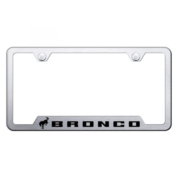 Autogold® - License Plate Frame with Laser Etched Bronco 2020 Logo and Cut-Out