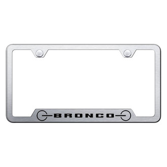 Autogold® - Brushed License Plate Frame with Laser Etched Bronco 2020 Grill and Cut-Out