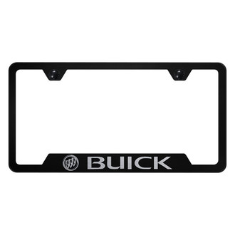Autogold® - Black License Plate Frame with Laser Etched Buick Logo and Cut-Out