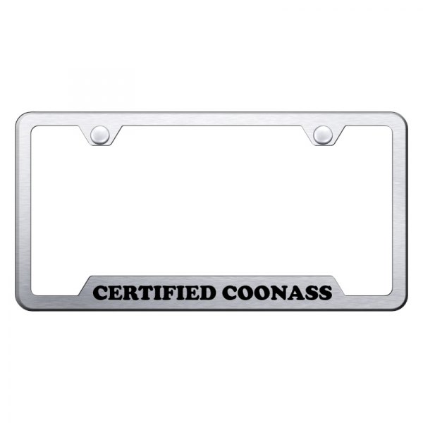 Autogold® - License Plate Frame with Laser Etched Certified Coonass Logo and Cut-Out